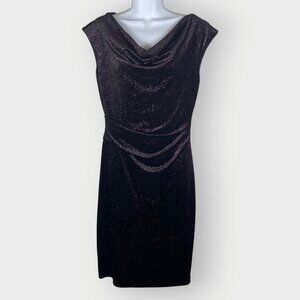 JH Evenings Womens Cocktail Sheath Dress | 8 | Purple Glitter | Whimsigoth HOCO
